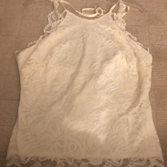 Cream halter top with lace size 12 - Picture 4 of 4